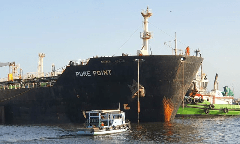 Russian oil cargo shipment in Karachi