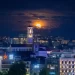 Tuesday's Sturgeon Moon, named after the increase in sturgeon fish in North American lakes at this time of year, glows over buildings in Pristina, Kosovo