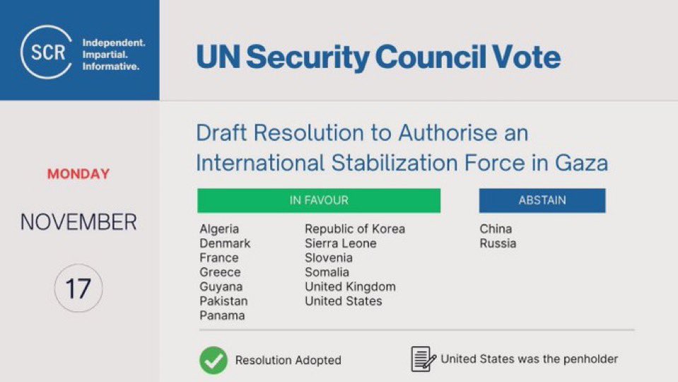 UNSC Adopts Resolution to Deploy International Stabilization Force in Gaza | Baaghi TV